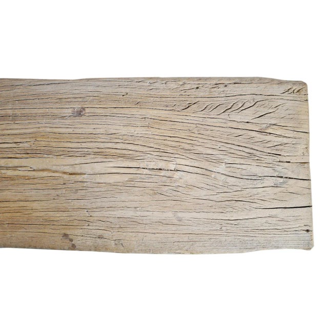 Vintage Farmhouse Raw Plank & Iron Console Table For Sale In Los Angeles - Image 6 of 7