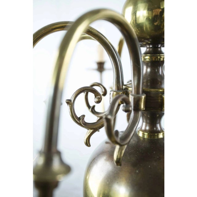 Metal Flemish Brass 8-Armed Chandelier For Sale - Image 7 of 9