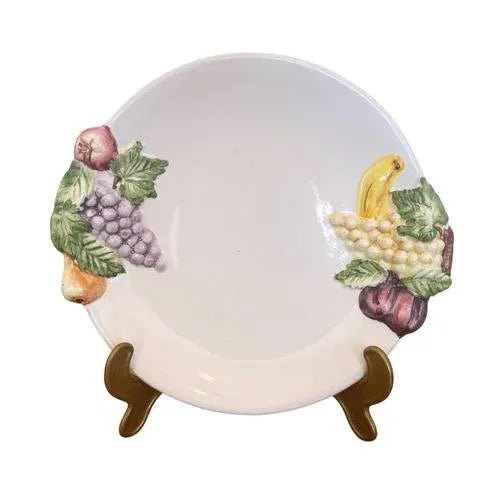 Majolica Glazed Ceramic Fruit Dish and Drainer, 1960s, Set of 2 For Sale - Image 6 of 6