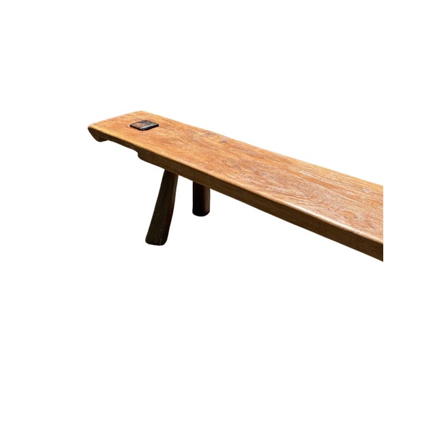 Contemporary Sculptural Teak Wood Long Bench Stunning Wood Textures, Modern Organic For Sale - Image 3 of 8