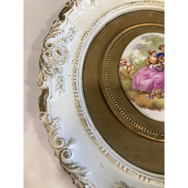 Victorian 1930s Framed Victorian Courting Scene With Ornate Frame For Sale - Image 3 of 8