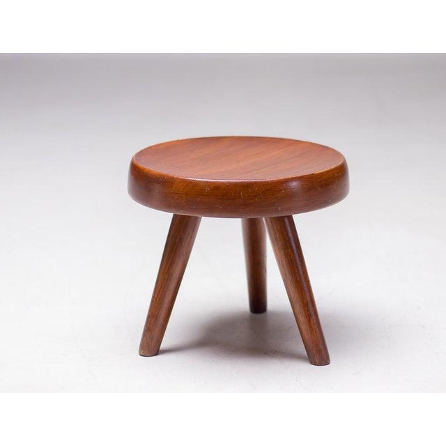 Mahogany Berger Stool from Charlotte Perriand, 1960s For Sale - Image 4 of 9