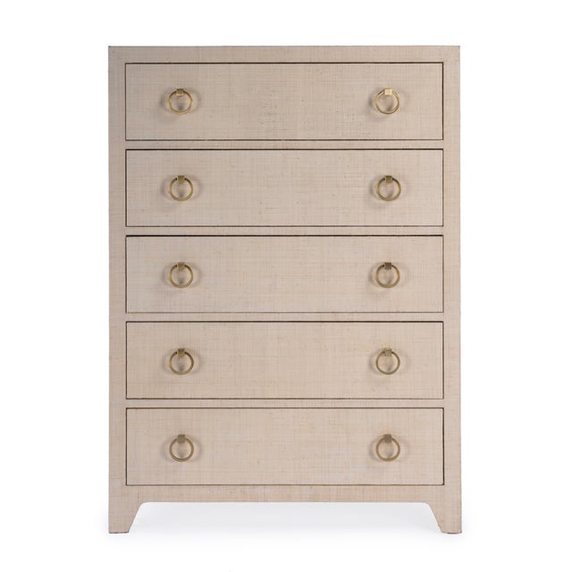 2020s Bar Harbor 32 in. W Rectangular Raffia 5 Drawer Dresser, Natural Raffia For Sale - Image 5 of 9