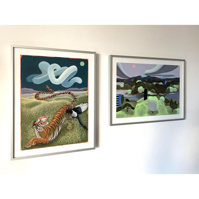 Nico Pearleyes, Nature Fluorescente, Acrylic Painting on Paper, 2024, Framed For Sale - Image 10 of 11