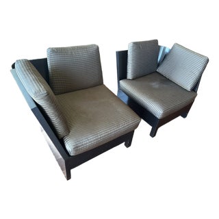 Contemporary Donghia Black and Gray Armchairs, a Pair For Sale