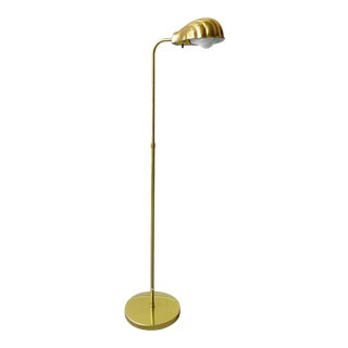 Hollywood Regency Gold Clam Shell Adjustable Floor Lamps For Sale