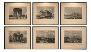 Paris Views: Arc de Triomphe, Madeleine, Tuileries, 1855, Prints, Set of 6