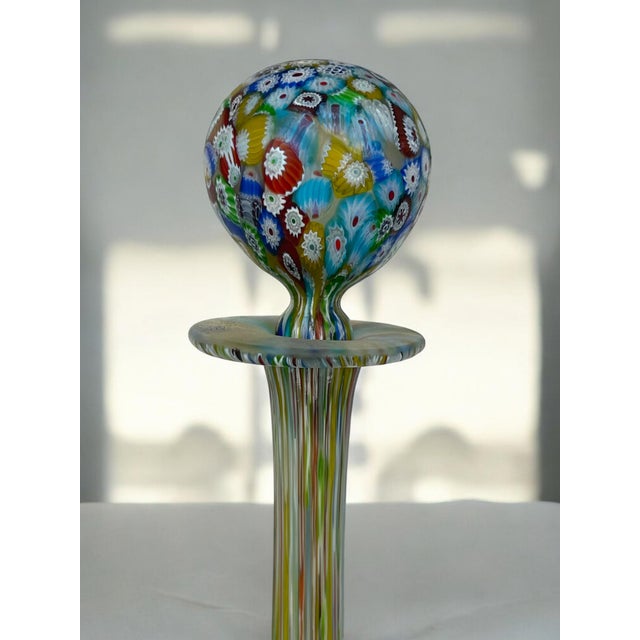 Mid-Century Modern Lot of 2 Italian Millefiori Glass Bottles For Sale - Image 3 of 14