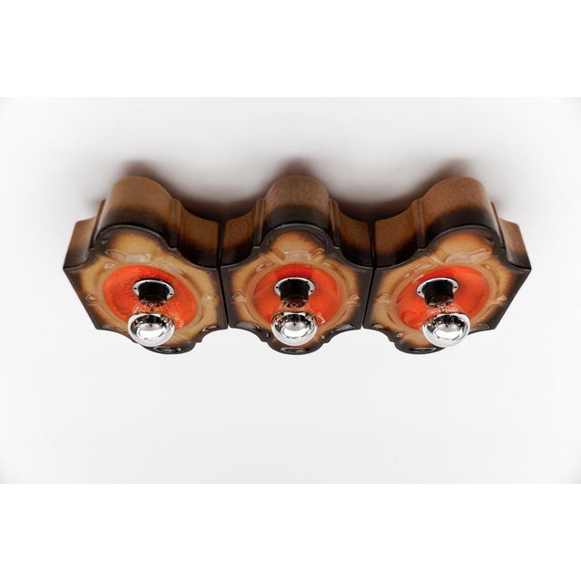 Mid-Century Modern Ceramic Wall Lights, 1960s, Set of 3 For Sale - Image 4 of 14