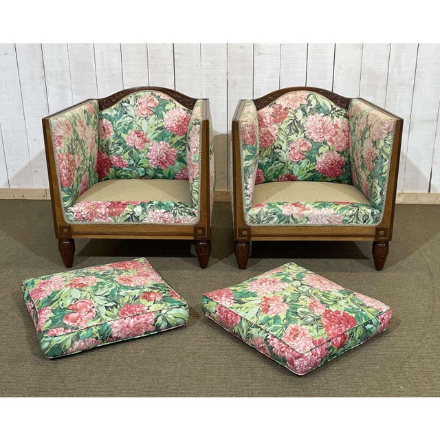 Art Deco Mahogany Armchairs, 1930s, Set of 2 For Sale - Image 9 of 18