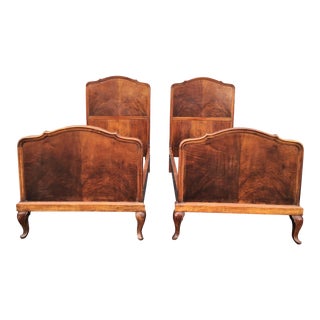 Antique Walnut Twin Bed Frames - a Pair For Sale