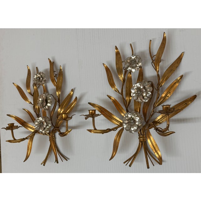 Mid 20th Century Italian Regency Wall Sconces, Pair For Sale - Image 5 of 12