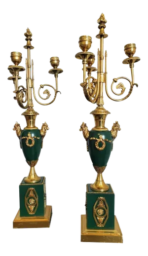 Early 19th Century French Gilt Bronze Candelabra - a Pair