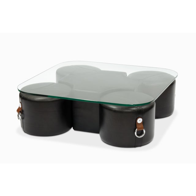 Glass Vintage Italian Modern Coffee Table With Stools by Guido Faleschini for Mariani For Sale - Image 7 of 9
