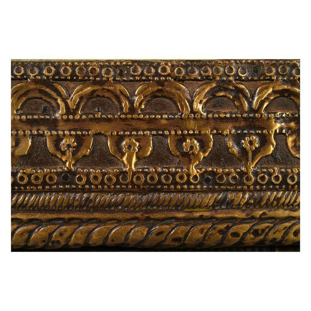 Antique Wood Chest with Steel and Brass Fittings, 1840s For Sale - Image 5 of 7
