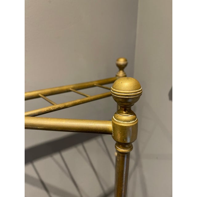 English Triangular Brass & Iron Six Slotted Umbrella Stand, 19th ...