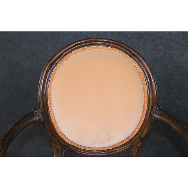 Pair of 18th C. French Louis XVI Carved Upholstered Armchairs For Sale - Image 11 of 15