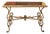 Wrought Iron and Veined Marble Coffee Table, 1940s For Sale