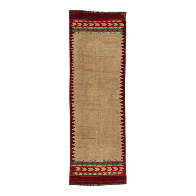 2020s Modern Kilim Handmade Multicolor Geometric Wool Runner For Sale