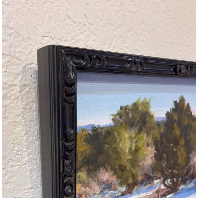 Impressionist Winter Sunlight and Shadows by Stephen Day | Oil Painting of a winter landscape with trees and shadows For Sale - Image 3 of 5