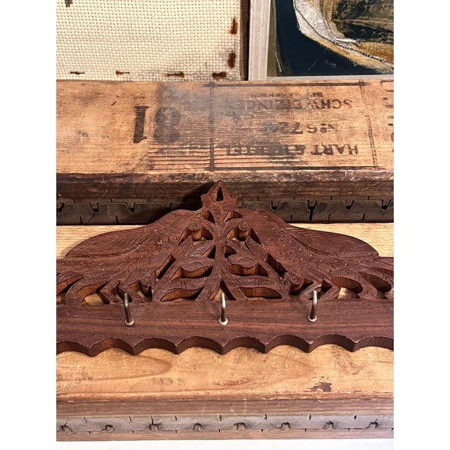 1970s Vintage Carved Wooden Bird Design Wall Hooks For Sale - Image 4 of 7