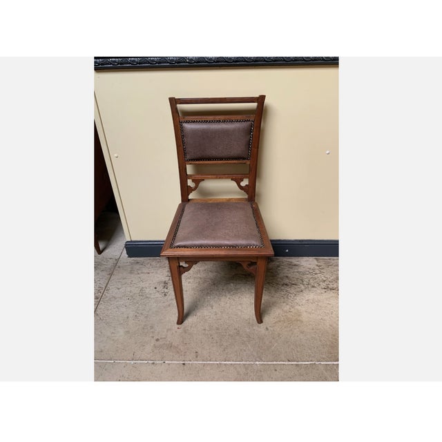 Antique Art Nouveau Dining Set with Extendable Table and Chairs, 1910, Set of 7 For Sale - Image 3 of 12