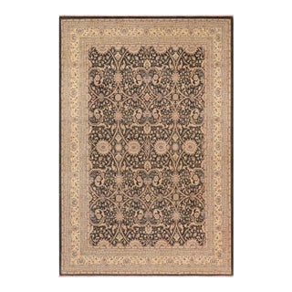 Floral Charcoal/Beige Wool Rug - 9'0'' X 12'2'' For Sale