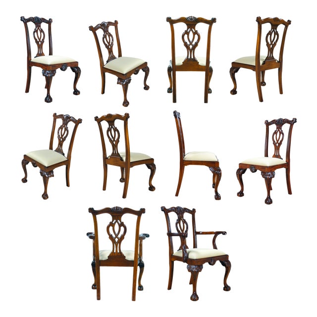 Niagara Furniture Philadelphia Chippendale Chairs, Set of 10 For Sale