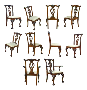 Niagara Furniture Philadelphia Chippendale Chairs, Set of 10