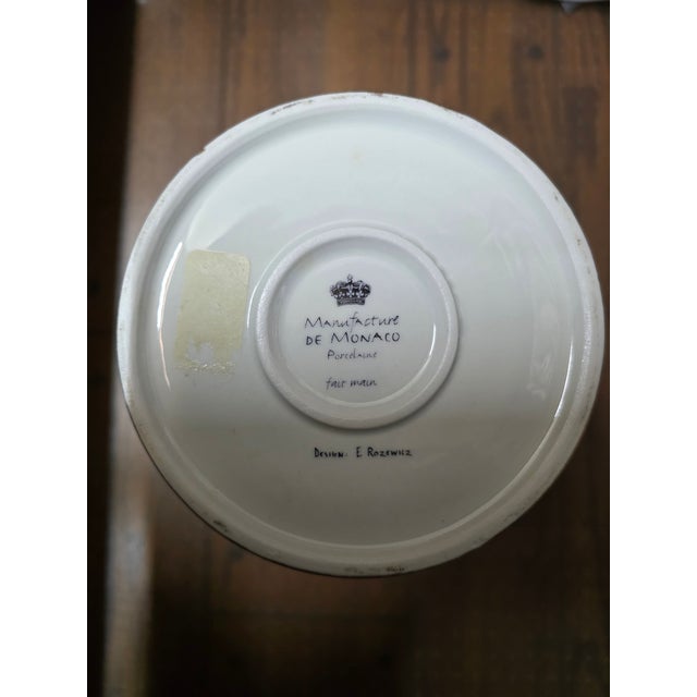 Manufacture De Monaco Ligne E Gold Ribbed Porcelain Vase, very rare to find. Put it on your dinner table to upgrade your...