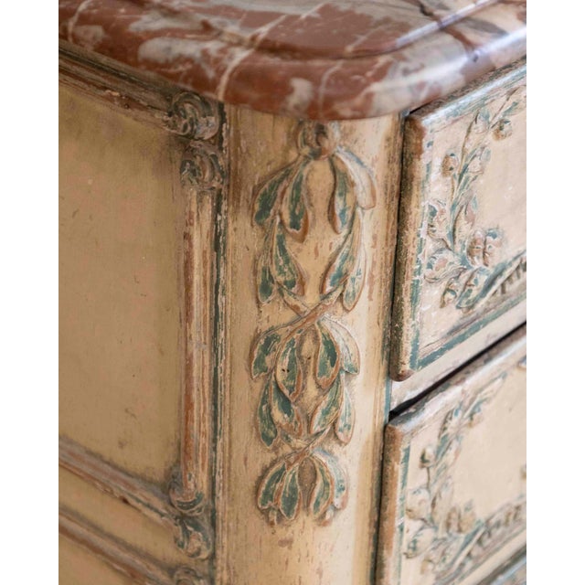 19th Century French Transition-Style Half Chest of Drawers with Marble Top For Sale - Image 10 of 13