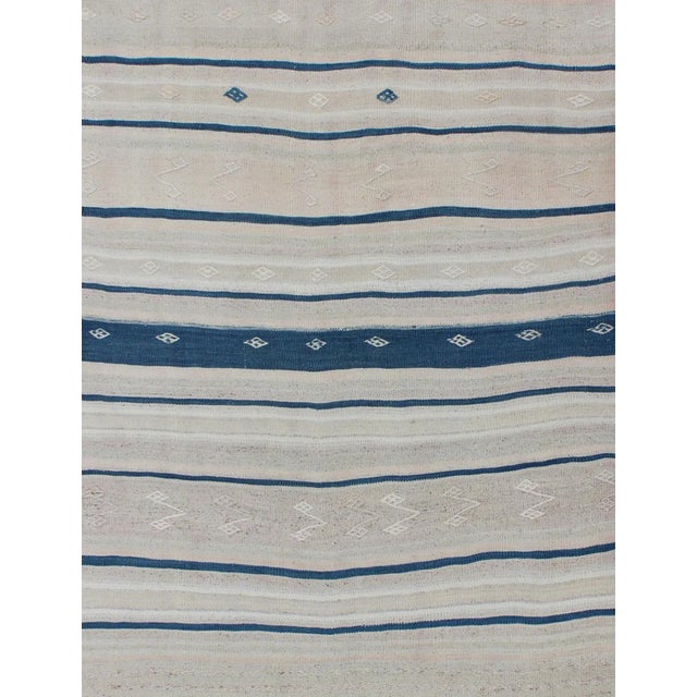 Keivan Woven Arts-Vintage Flat-woven Kilim blue, rug , country of origin / type: Turkey / Kilim, circa 1950 This Turkish...