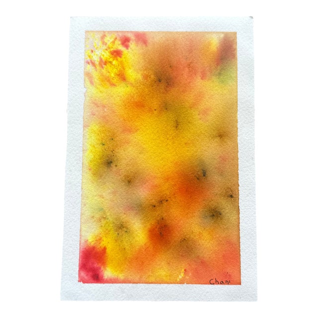 Original Watercolor Abstract Painting “Embers Glow” by Chani MacKay For Sale