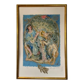 "The Shepherdess" by Shraga Weil Signed Limited Edition Serigraph For Sale