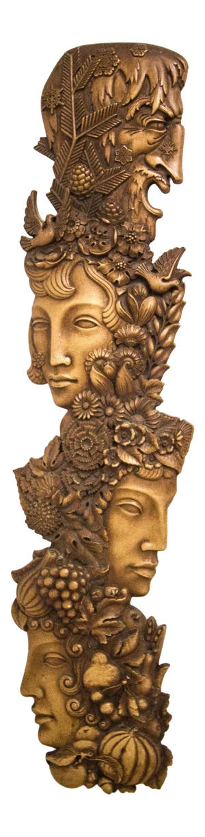 1910s Art Deco Figurative Cartouche Syroco Sculpture