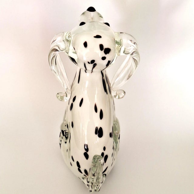 Late 20th Century Dalmatian Dog Figurine Murano Style Art Glass Decor For Sale In Austin - Image 6 of 14