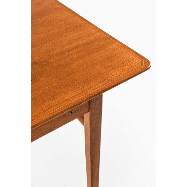 1950s Scandinavian Modern Desk in Brass and Teak attributed to Axel Larsson, 1959 For Sale - Image 5 of 14