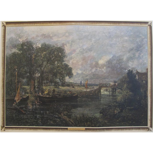 Textile 1944 Original Landscape Poster, John Constable's "A Lock in the Stour" For Sale - Image 7 of 7