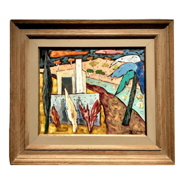 "La Casita" Colorful Southwestern Landscape by Jacques Lamy For Sale