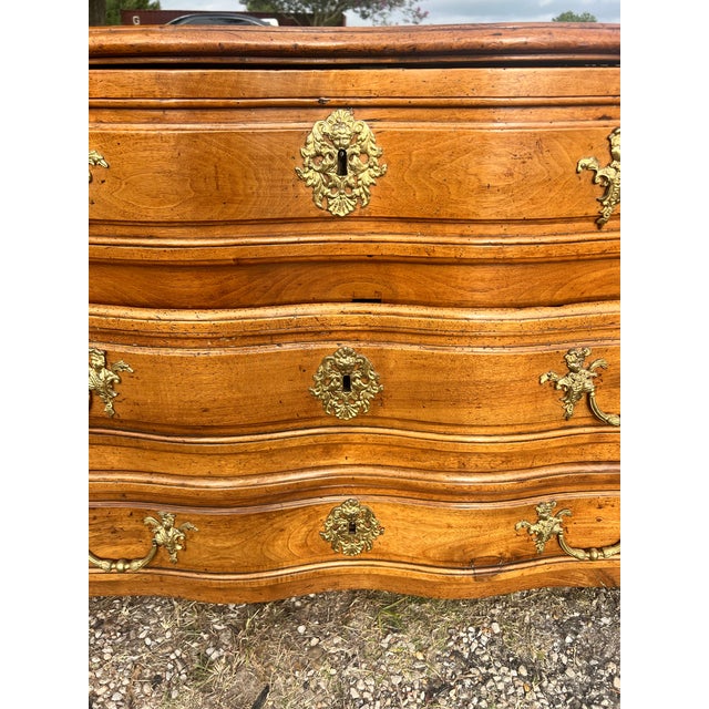 Wood French 19th Century Louis XV Solid Walnut Chest of Drawers For Sale - Image 7 of 12