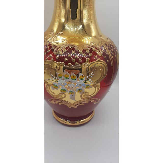Tre Fuochi Murano Blown Glass Vase with 24k Gold Finishes, Venice, Italy, 1960s For Sale - Image 6 of 16