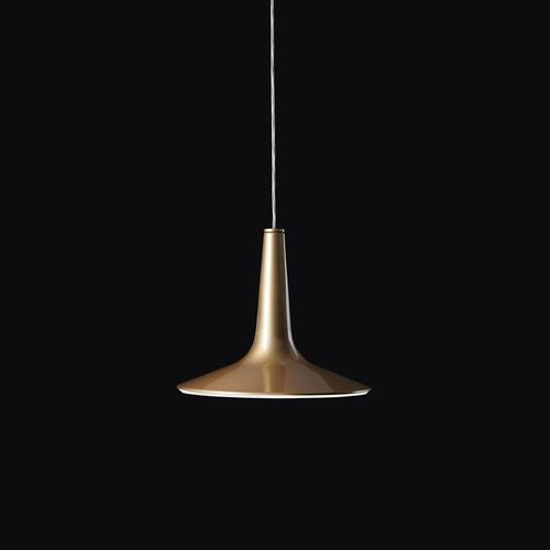 Suspension Lamp in Satin Gold by Francesco Rota for Oluce For Sale - Image 4 of 7
