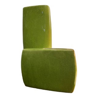 Didier Blardat for Tozai Home Green Crackle Glaze Vessels - Pair For Sale