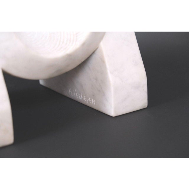 Hugo Verheyen, New Europe Sculpture, 1970s, Carrara Marble and Steel For Sale - Image 8 of 12