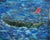 Moisés Villafuerte "Chubasco" Green, Red, and Blue Contemporary Stormy Seascape Painting, 2022 For Sale