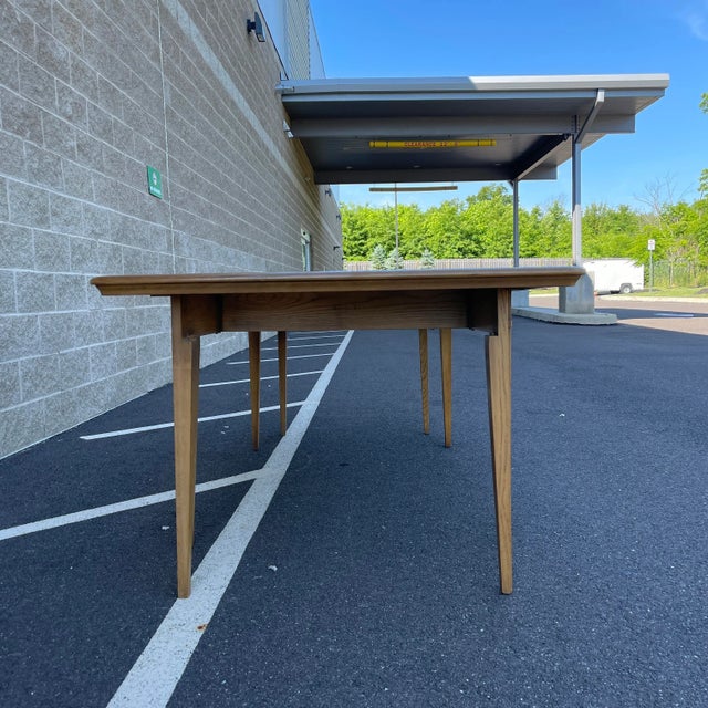 1960s Ufm Traditional Solid Ash Drop Leaf Extension Dining Table For Sale - Image 9 of 12