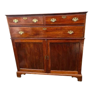 Antique 19th Century Chippendale Style Mahogany Campaign Chest of Drawers