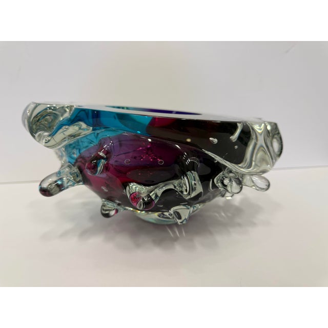 Vintage Leon Applebaum Kaleidoscope Art Glass Bowl For Sale - Image 9 of 9