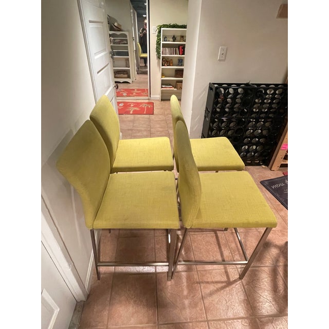 Set of 4 Trica Mancini Counter Stools in Knoll Fabric Chairish