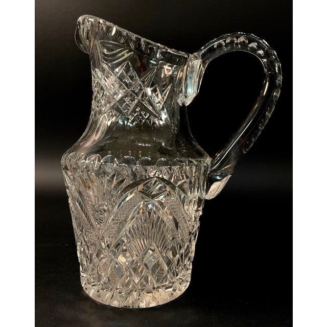 American Brilliant Period ABP Cut Crystal Pitcher, 1910s For Sale - Image 6 of 6